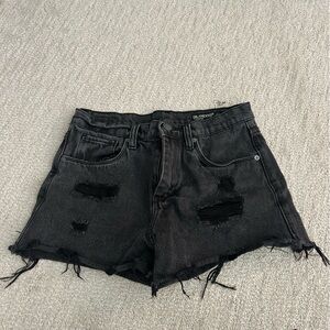 Blank NYC Charcoal Distressed Jean Shorts
